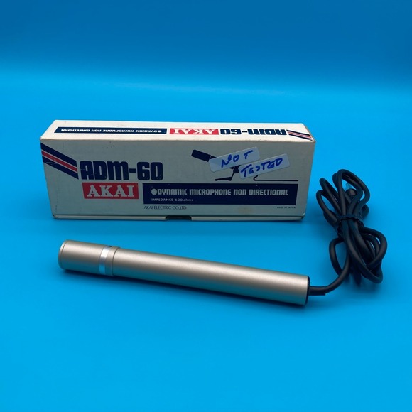 Akai Electric Co., Ltd. Other - Vintage Akai ADM-60 Dynamic Microphone with Original Box & Clip